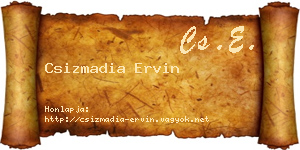 Csizmadia Ervin névjegykártya